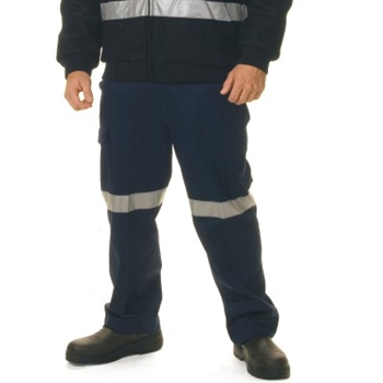 -Cotton Drill Cargo Trousers With 3M Reflective Tape &gt; 311 Gsm Heavyweight