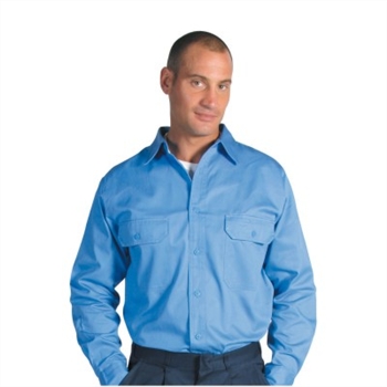 -Cotton Drill Work Shirt With Gusset Sleeve, Long Sleeve