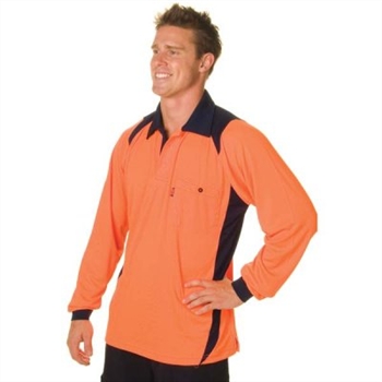 -Hivis Action Polo Shirt, Long Sleeve