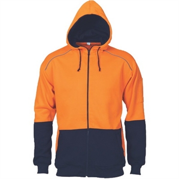 -Hivis Contrast Piping Fleecy Hoodie 300Gsm