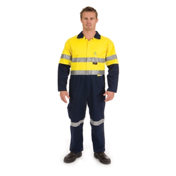 -Hivis Cool-Breeze 2-Tone L.Weight Cotton Coverall With 3M 8910 R/Tape &gt; 190 Gsm Lightweight