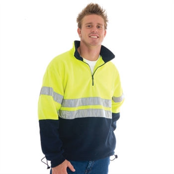 -Hivis Two Tone 1/2 Zip Polar Fleece With 3M 8906 R/Tape