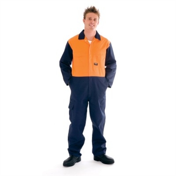 -Hivis Two Tone Cotton Coverall &gt; 311 Gsm Heavyweight