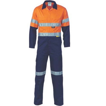 -Hivis Two Tone Cotton Coverall With 3M 8910 R/Tape &gt; 311 Gsm Heavyweight