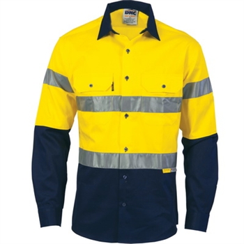 -Hivis Two Tone Drill Shirts With 3M8906 R/Tape, L/S