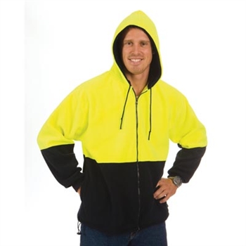 -Hivis Two Tone Full Zip Polar Fleece Hoodie