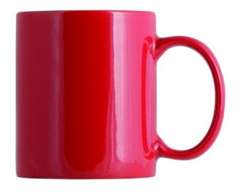 M103 Red Ceramic Mug White Inner Penline