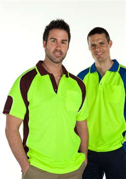 JBs Hi Vis Short Sleeve Arm Panel Polo