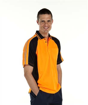 JBs Hi Vis Short Sleeve Arm Tape Polo