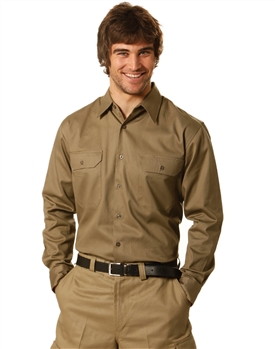 Cotton Drill Long Sleeve Work Shirt