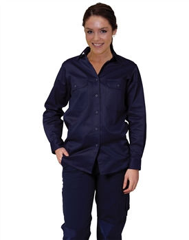 Womens Cotton Drill Work Shirt