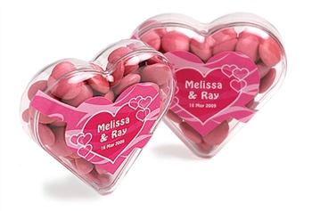 Acrylic Heart Filled With Choc Beans 50G