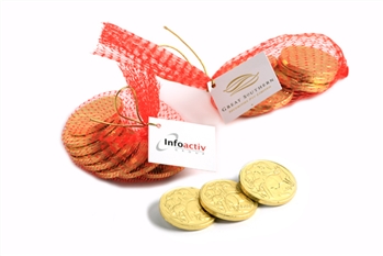 Chocolate Coins In Mesh Bag X10