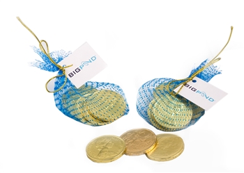 Chocolate Coins In Mesh Bag X6