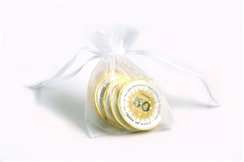 Chocolate Coins In Organza Bags X6