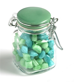 Corporate Coloured Humbugs In Clip Lock Jar 80G