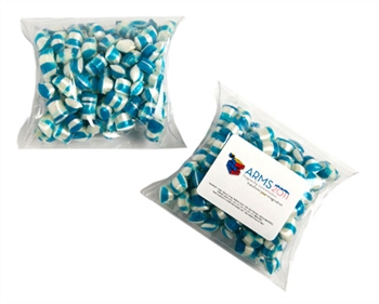 Corporate Coloured Humbugs In Pillow Pack 100G