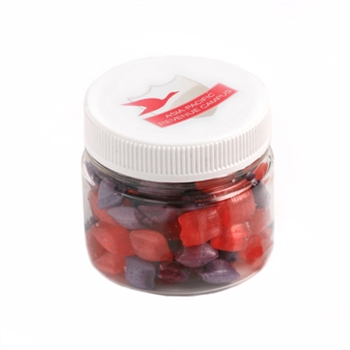 Corporate Coloured Humbugs In Plastic Jar 50G