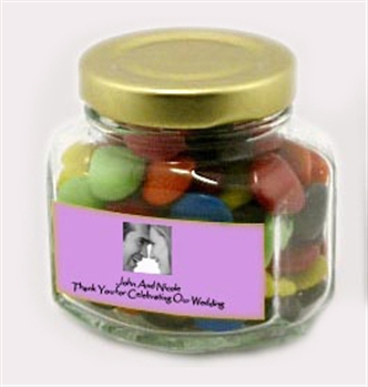 Glass Jar Filled With Jelly Beans 90G