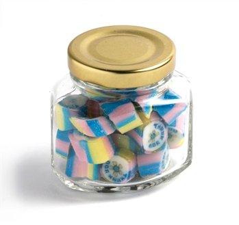 Glass Jar Filled With Personalised Rock Candy 65G