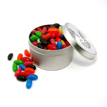 Large Round Window Tin Filled With Jelly Beans 300G