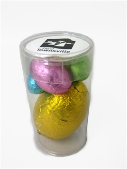 Pet Tube Filled With X1 Hollow Egg &amp; 4 Mini Eggs