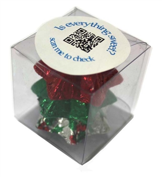 Pvc Cube Filled With Christmas Chocolates 25G