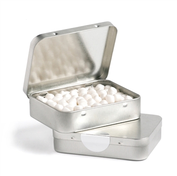 Rectangle Hinge Tin Filled With Mints Or Musks 60G