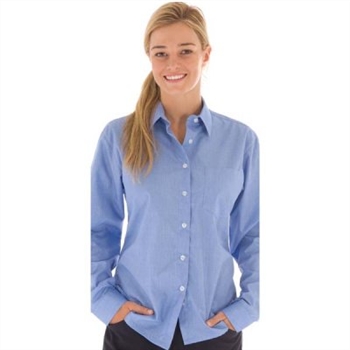 -Ladies Chambray Shirt, Long Sleeve