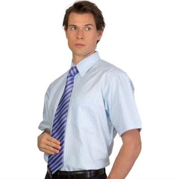 -Mens Tonal Stripe Shirt, Short Sleeve