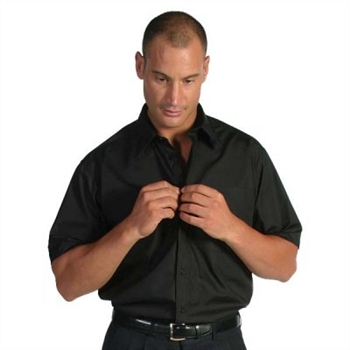 -Polyester Cotton Business Shirt, Short Sleeve