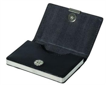 Da146 Business Card Case - Black Leather Look Penline