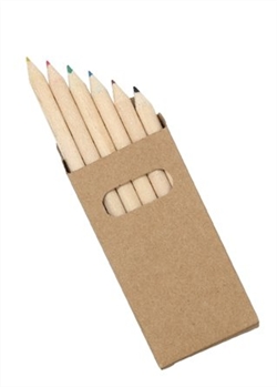 P509 Cardboard Pack Coloured Pencils 6 Pack