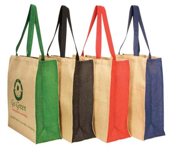 Jute panelled carry-all