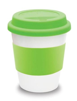 White ceramic takeaway cup