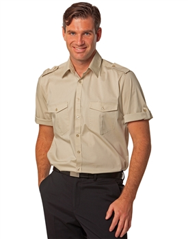 Mens Short Sleeve Military Shirt