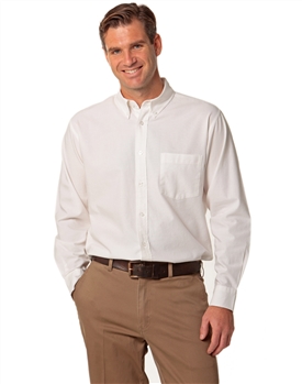 Mens Washed Oxford Long Sleeve Shirt